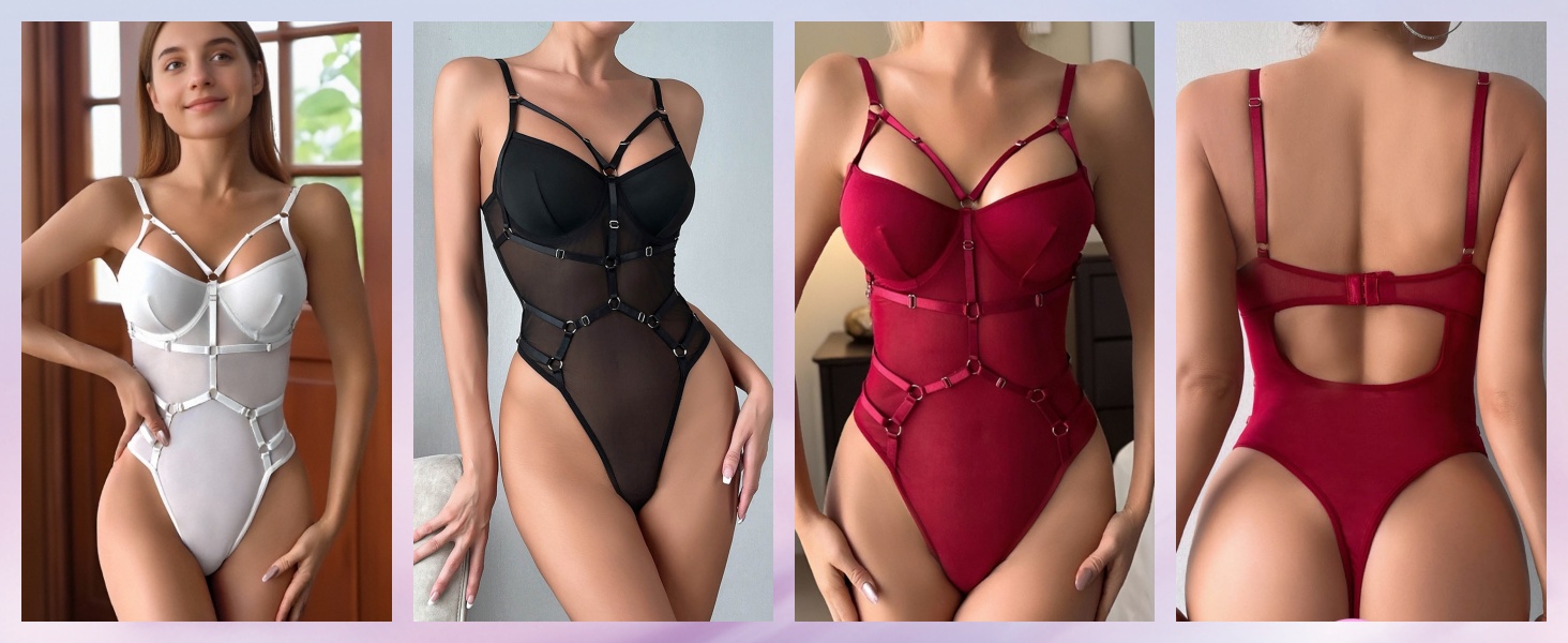 Жіноча спідниця-комбінезон з мереживом, сексуальна білизна, корсет, babydoll, нічна сорочка, біла, M