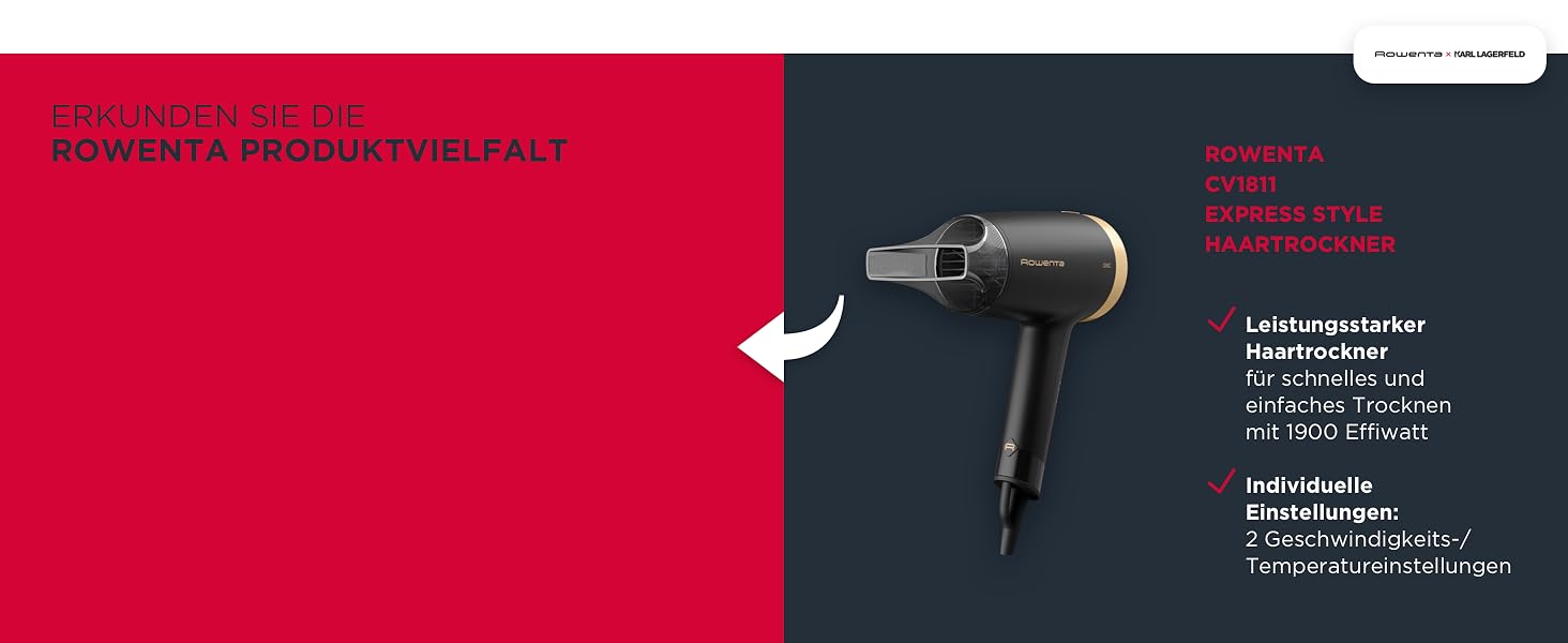 Випрямляч для волосся Rowenta x Karl Lagerfeld SF467L K/Pro Stylist з кератиновим покриттям Glow, іонною функцією та вбудованим гребенем, 140-210°C, чорно-червоний