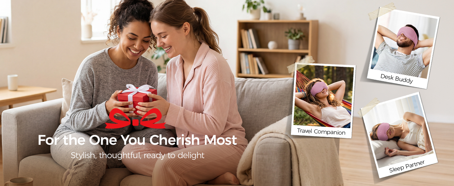 Bluetooth-маска для сну LOVE EYE для тих, хто спить на боці, з ультратонкими навушниками, дихаюча бавовняна тканина, червона