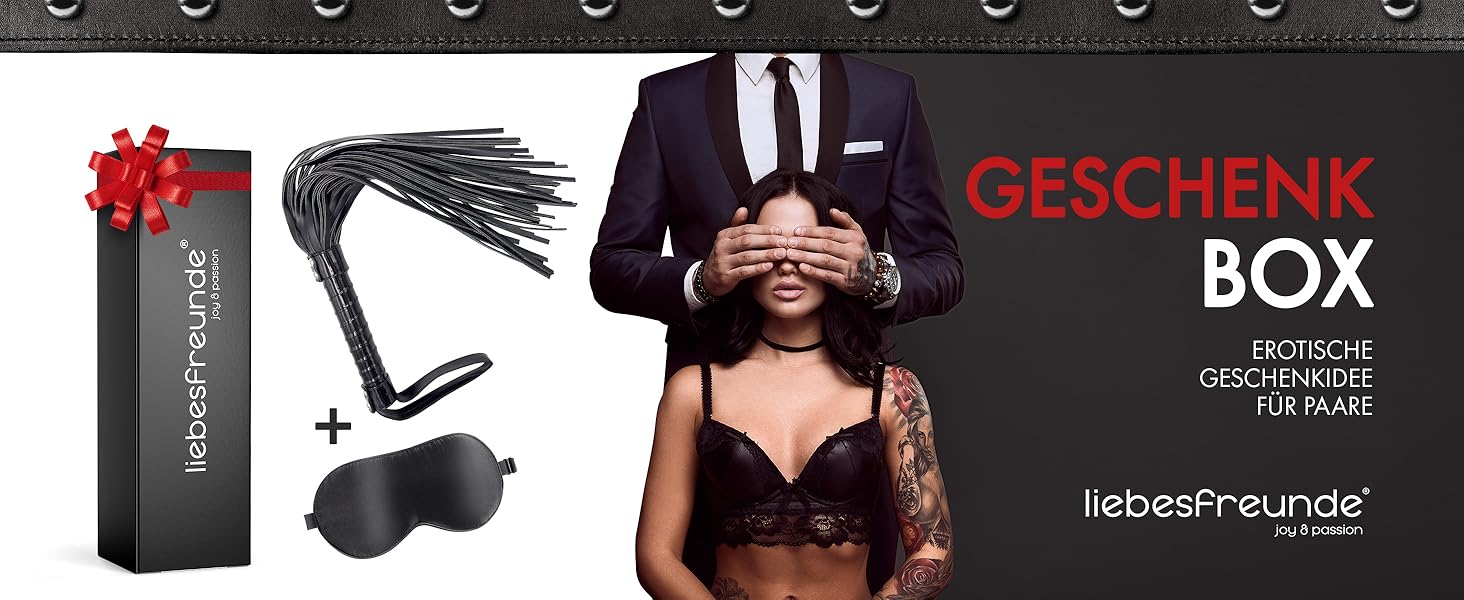 Пета для БДСМ-ігор Liebesfreunde® – Флогер, жорсткий та м'який, з маскою для очей