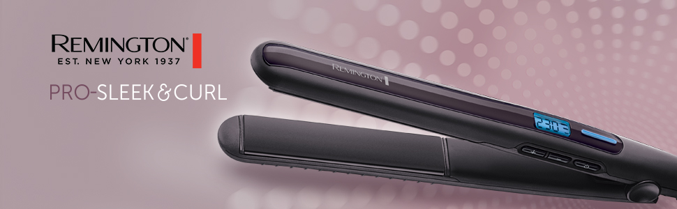 Випрямляч для волосся Remington Pro Sleek & Curl S6505 з ультра-турмаліновим керамічним покриттям, LCD-дисплеєм, 150-230°C, для випрямлення та створення локонів