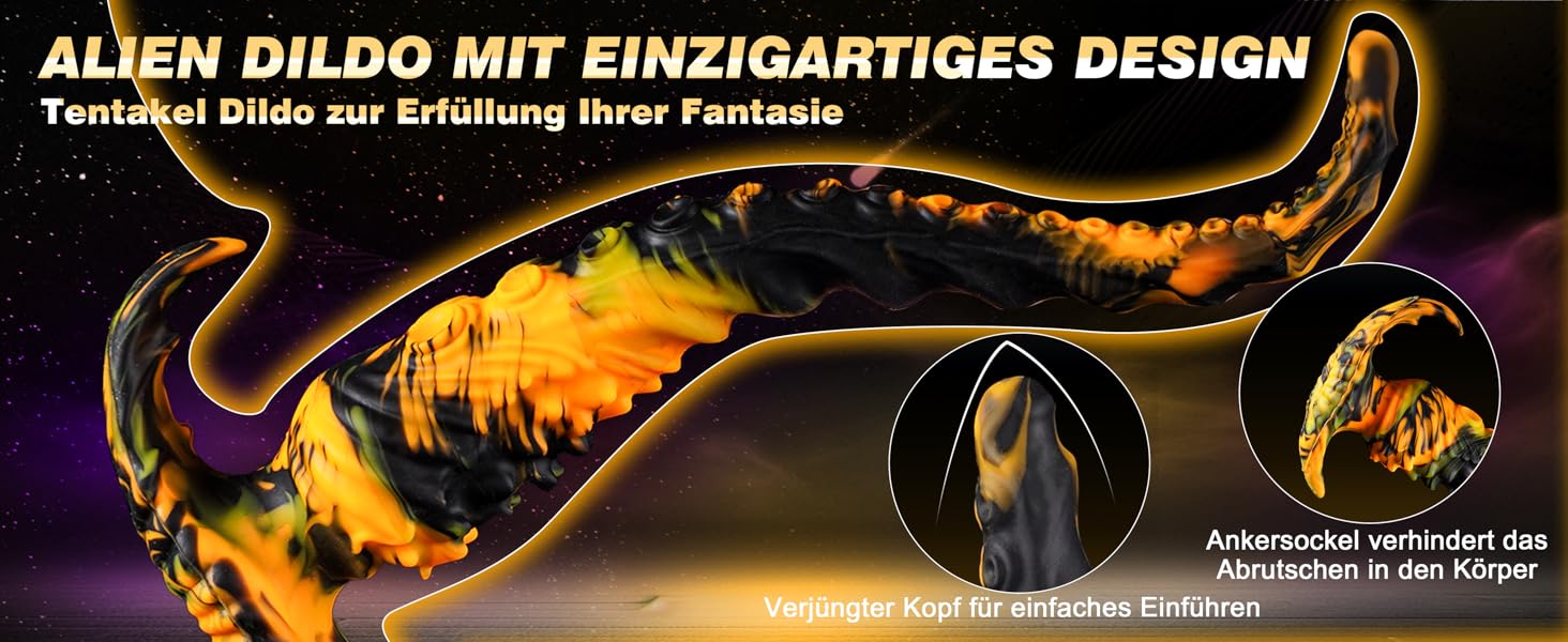 Анальний дилда Tentakel 34,5 см з силікону: фантазійний анаплаг для пар, жінок та чоловіків