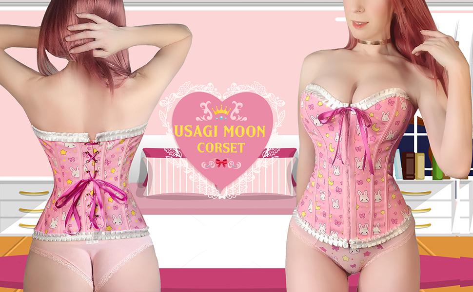 Кросет з мережива LittleForBig для жінок з шнурівкою, повномірний бюст, корсаж, бодішейпер, топ, рожевий, XXL