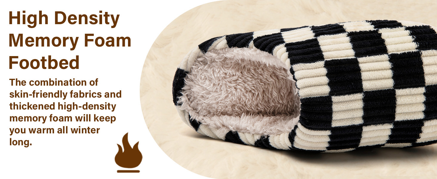 М'які домашні капці Guyarns у формі хмаринки з ефектом пам'яті (Memory Foam), плюшеві та протиковзкі, в клітинку, чорні, розмір 38/39 EU