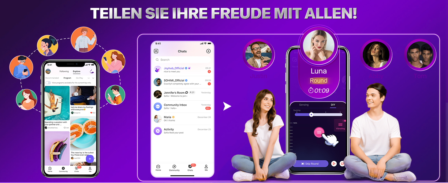 Анальні вібратори для жінок та чоловіків з вібрацією KI-Sync, 10 режимів, 61г. Стимуляція простати, анальні плагіни для чоловіків та жінок.