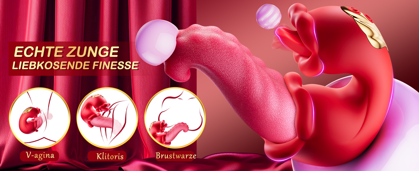 Вібратор для жінок, 3-в-1: вібратор клітора, дildo, масажер. 10 режимів, червоний. Іграшки для дорослих, для пар.