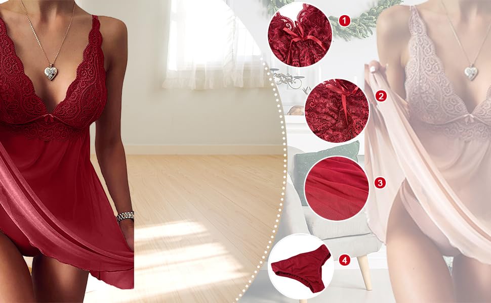 Жіноча нічна сорочка-сукня з мереживом, сексуальний комплект нижньої білизни з глибоким V-подібним вирізом, комплект преміум-якості, чорний колір, розмір M