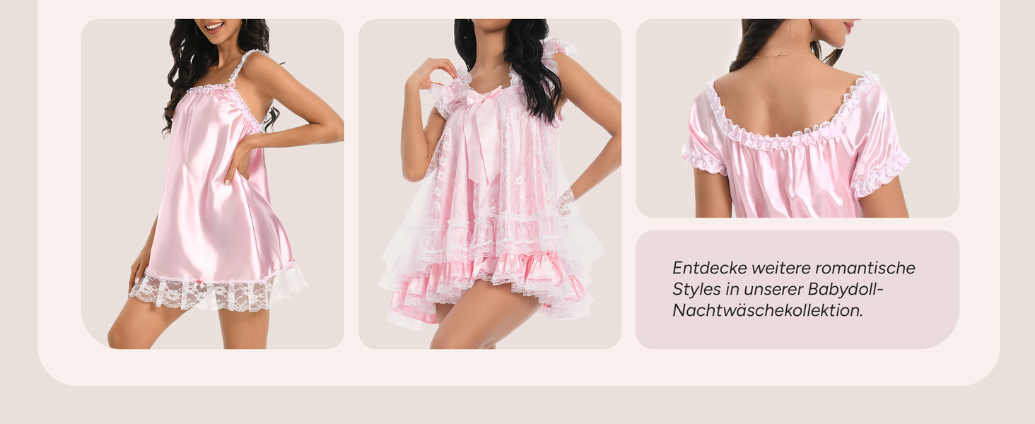 Чорне мереживне боді-сукня Satini Dessous Sissy з рюшами, XXL – для косплею та перевдягання