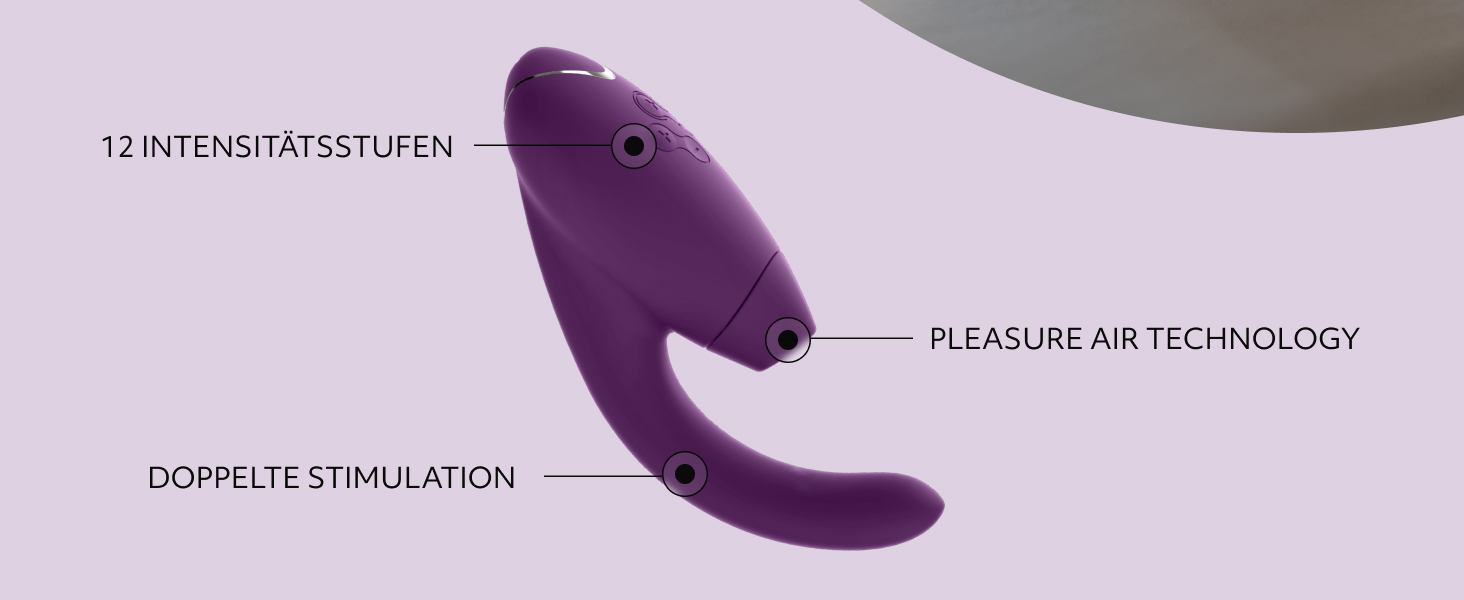 Вібратор Womanizer InsideOut для жінок - стимулятор клітора з функцією імпульсу, кролик, 12 рівнів інтенсивності (фіолетовий)