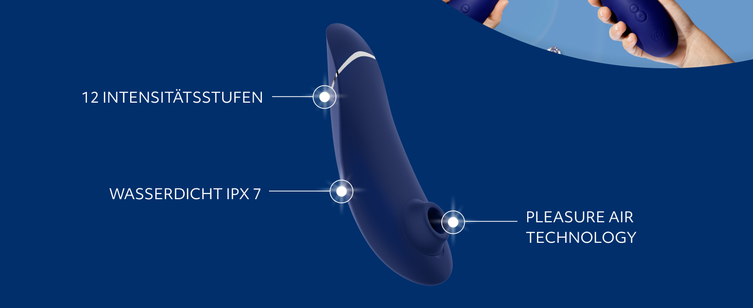Womanizer Premium - вібратор для клітора з ефектом тиску | Інтимна іграшка для жінок | Чорний (Blaubeere)