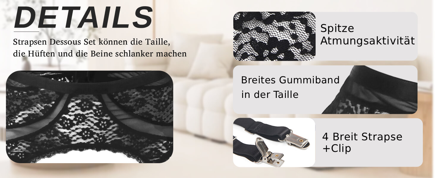 Сексуальні панчохи з ремінним поясом, мереживний комплект спідньої білизни, панчохи, curvy жіноча білизна, 20 DEN нейлон, великі розміри, широкі стрічки для панчох, набір у коробці, чорний, M-L