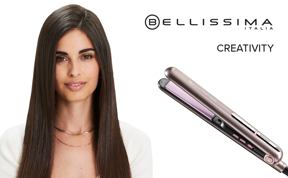 Випрямляч для волосся Bellissima Creativity B9 300 з керамічним покриттям, регулювання температури 150-230°C, сіро-фіолетовий