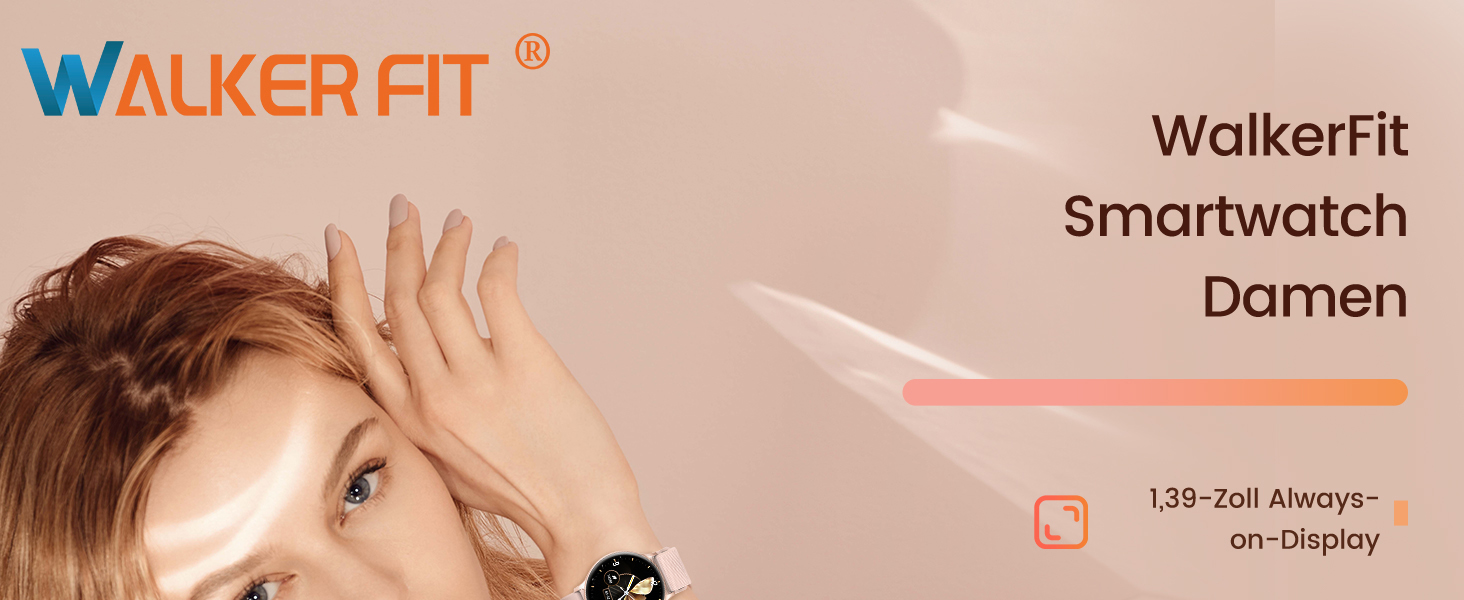 Смарт-годинник WalkerFit для жінок з Bluetooth-дзвінками, 1.39