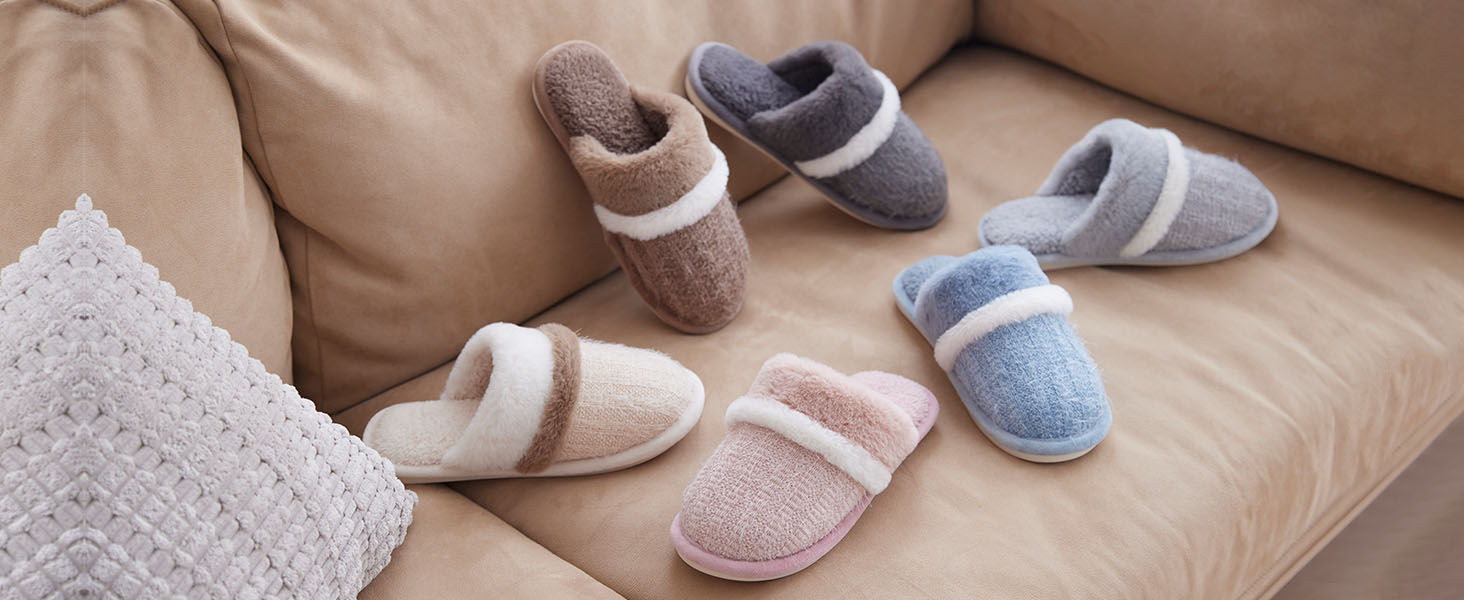 Зимові домашні капці GOEWY для жінок та чоловіків з ефектом пам'яті (Memory Foam), теплі та протиковзкі тапочки-шлепанці, коричневі, розмір 38/39 EU