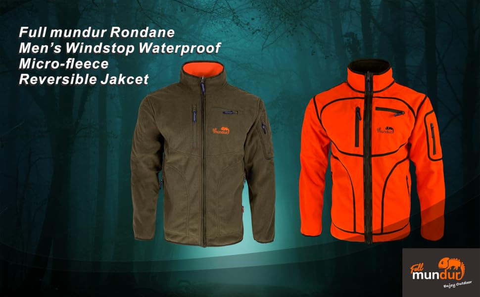 Двостороння куртка для полювання Rondane Fleecejacke Orange Camo, флісова куртка (Orange Blaze Camo/Melange Green), розмір 3XL