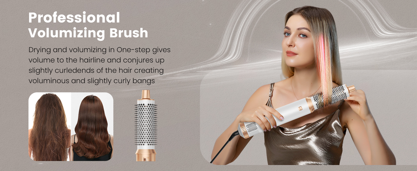 Набір стайлер для волосся 5 в 1 Haarstyler 1000W: фен, круглі щітки, вирівнювач та керлер для всіх типів волосся (чорний)