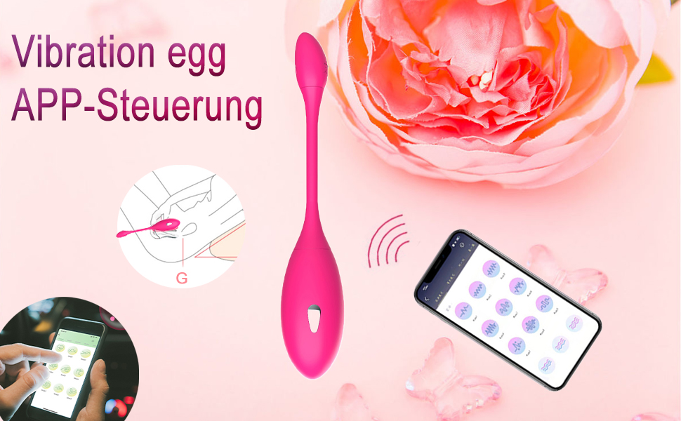 TOUNID Kugelvibrator: вібро-яйце з 9 режимами, керування через додаток, електричний стимулятор G-точки, аналплаг, для чоловіків та жінок