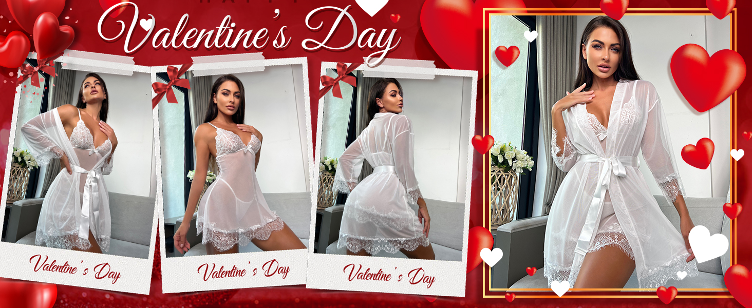 Сексуальна білизна RSLOVE для жінок: мереживний бабідол з халатом, нічна сорочка, піжама, чорний, XL