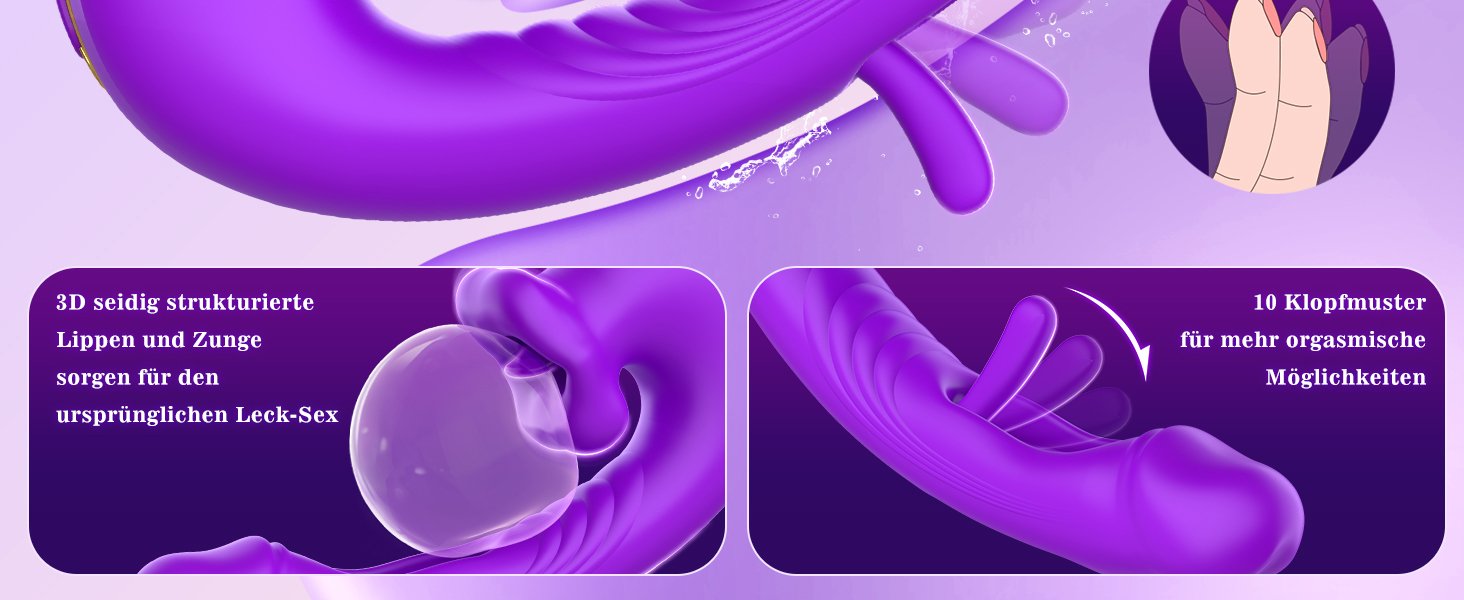 Вібратор для жінок Dildo з 10 режимами вібрації та 10 смаками язика, стимулятор клітора, для пар