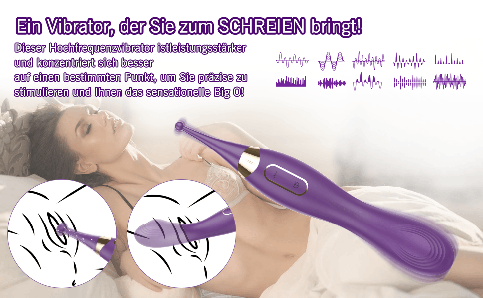 Вібратор G-точка високої частоти для жінок Adorime, водонепроникний стимулятор клітора, секс-іграшка для стимуляції клітора, вагінальної зони та сосків, для одного користувача