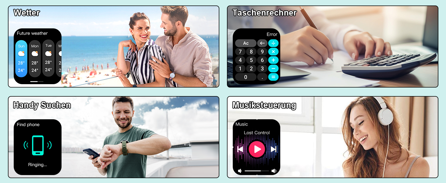Смарт-годинник унісекс 1.91'' HD Fitness-годинник з Bluetooth, функціями вимірювання пульсу, SpO2, моніторингом сну, 113+ спортивними режимами, водонепроникність IP68 для Android та iOS (Чорний)