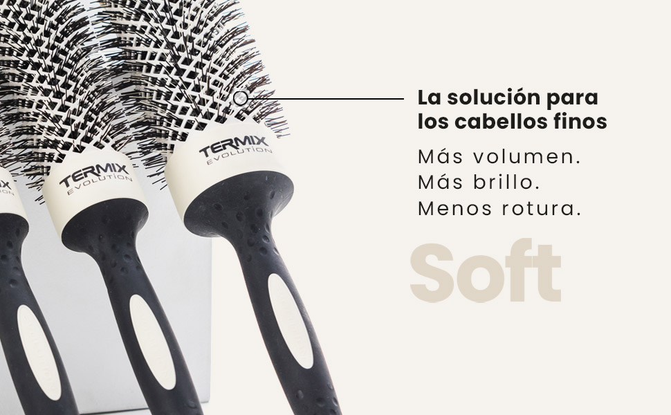 Термощітка для волосся Termix Evolution Soft Ø37 мм для тонкого волосся, кругла, кремова