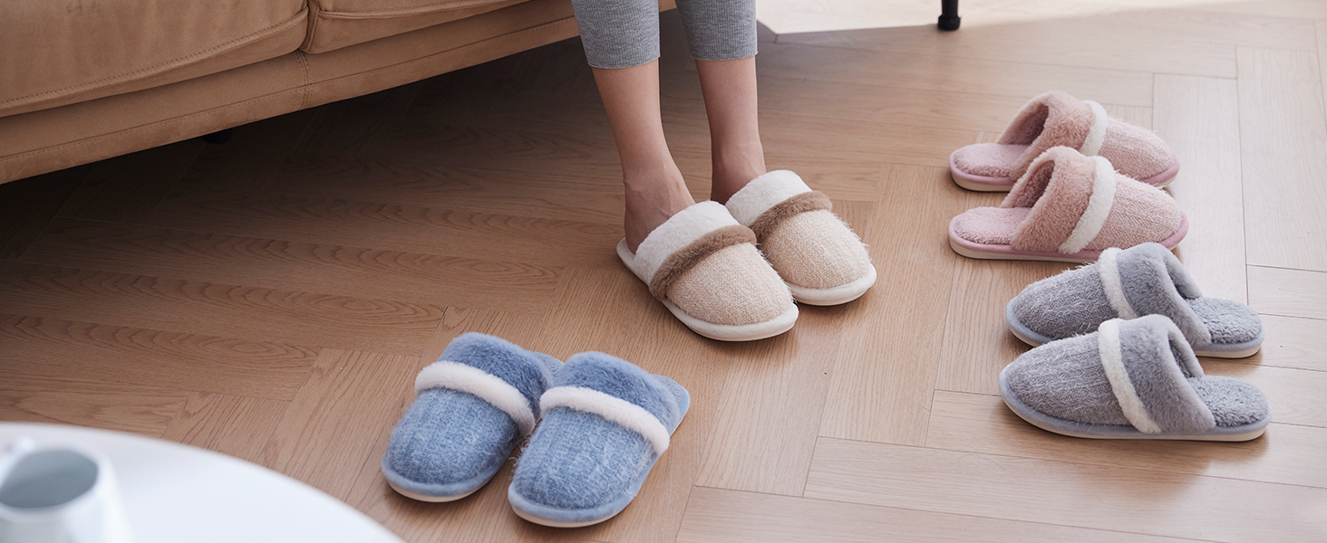 Зимові домашні капці GOEWY для жінок та чоловіків з ефектом пам'яті (Memory Foam), теплі та протиковзкі тапочки-шлепанці, коричневі, розмір 38/39 EU