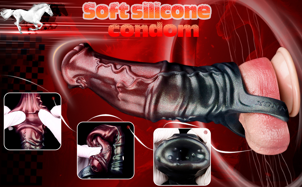 Силіконовий пеніс-маншет XXL з кільцем для яєчок, реалістичний дилда-конь для чоловіків, подовжувач пеніса