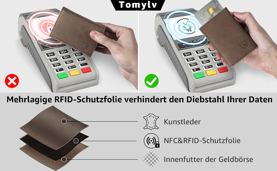 Чоловічий гаманець з RFID-захистом та Pop-up картницею, портмоне з магнітним замком, відділенням для монет та купюр, коричневий