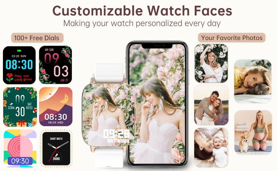 Смарт-годинник для жінок Rose Gold: фітнес-трекер з функцією дзвінків, моніторингом серцебиття, SpO2, сну та менструального циклу, екран 1.69