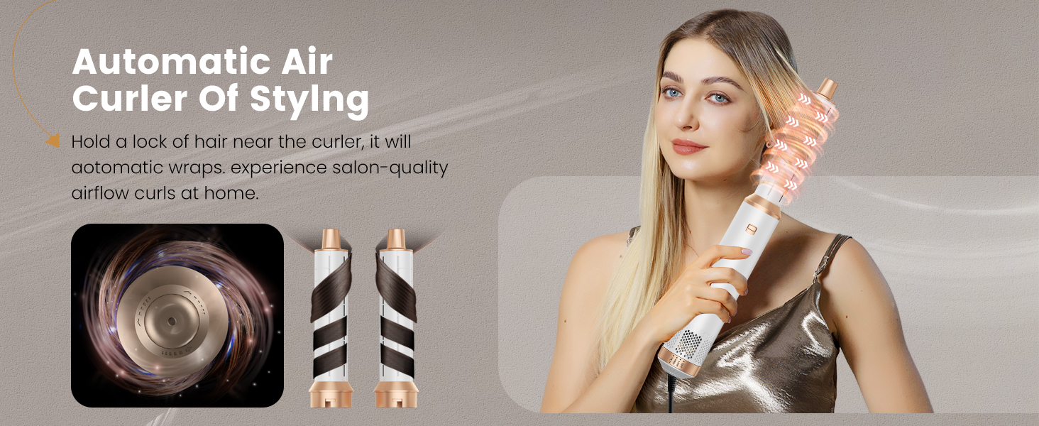 Набір стайлер для волосся 5 в 1 Haarstyler 1000W: фен, круглі щітки, вирівнювач та керлер для всіх типів волосся (чорний)