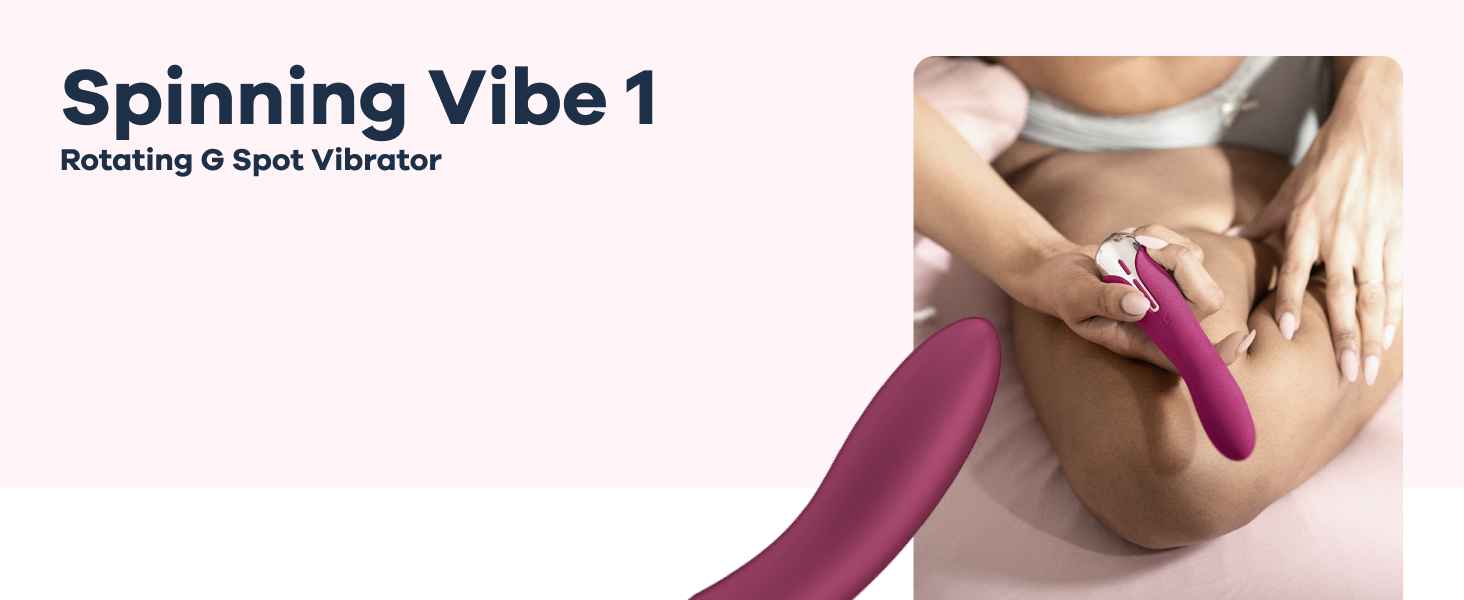 Вібратор Satisfyer Spinning Vibe 1 G-Punkt | 12 вібрацій та 5 програм обертання | Для жінок | Водостійкий (IPX7) | (Полуниця)