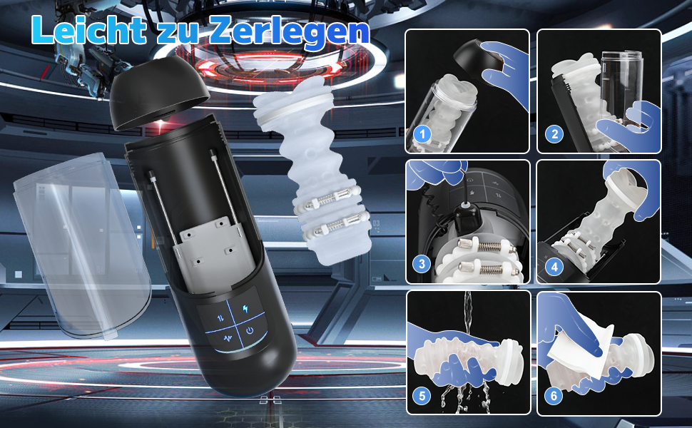 Електричний мастурбатор Leishen для чоловіків з масажними кульками - 10 режимів зсуву та 7 вібрацій