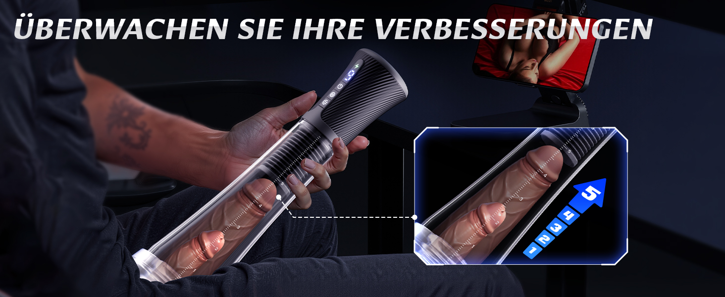 Електричний секс-іграшка для чоловіків Gobeken: вібрація, вакуум, керування через додаток, мастурбатор, пеніспампуватор, 2 лінійки