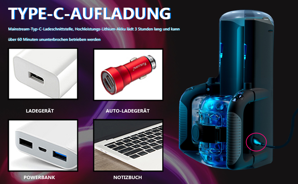 Електричний мастурбатор з подвійним руків'ям для чоловіків – реалістична вагіна, чорний колір