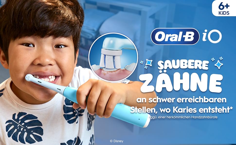 Електрична зубна щітка для дітей Oral-B iO Series 2 Stitch Blue, 3 режими чищення, рожева, з дорожнім футляром та 1 насадкою