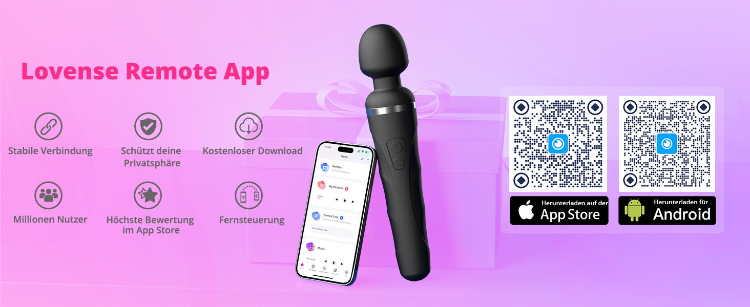 LOVENSE Domi 2: Bluetooth масажер для жінок та чоловіків з LED, пульт керування через додаток, секс-іграшка для пар, чорний