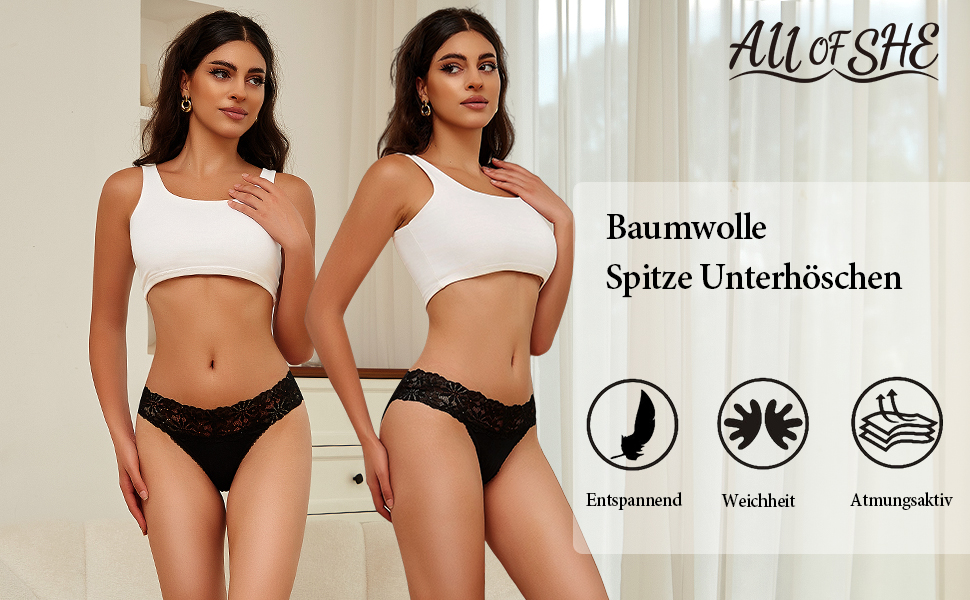 6-пакет жіночих трусиків: мереживо, бавовна, сексуальні, дихаючі, м'які, hipster, S-XL