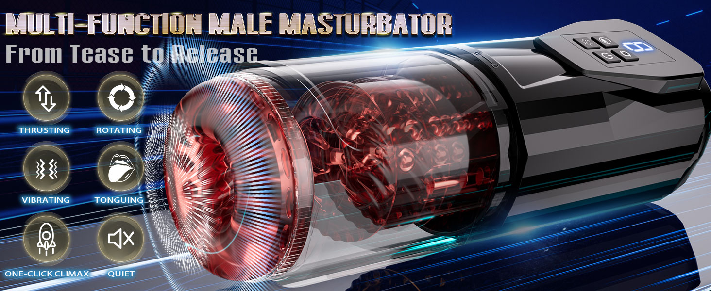 Електричний мастурбатор для чоловіків: вібрація, ротація, телескопічний дизайн, функція оргазму в один клік. Іграшка для чоловіків, масаж пеніса, Blowjob.