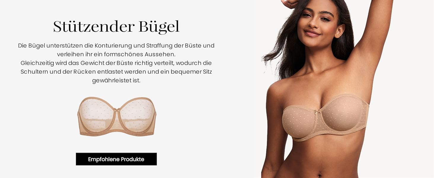 Бюстгальтер без бретелек Dobreve для великих грудей, мереживний, прозорий, білий, 90B