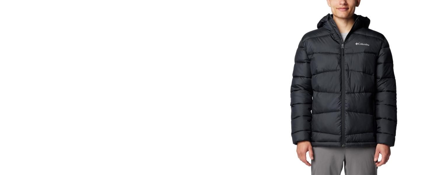 Чоловіча утеплена куртка з капюшоном Columbia Fivemile Butte™ II Puffer Jacket, чорна, розмір M