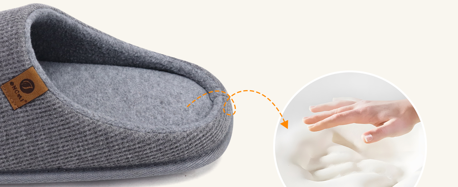 Чоловічі домашні капці ONCAI з ефектом пам'яті Memory Foam, з підкладкою зі штучного хутра та гумовою підошвою, чорні, розмір 46 EU