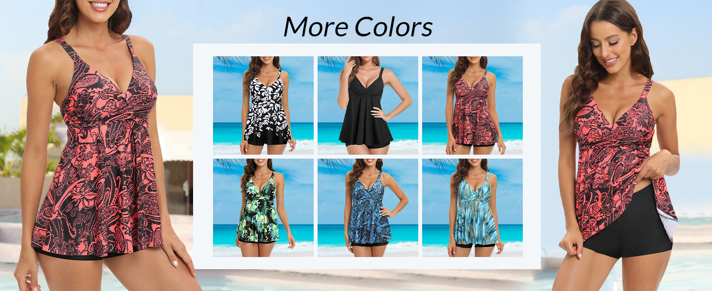 Двочастинний купальник Adigaber з пуш-ап, Tankini з шортами, спортивний, рожевий, XXL