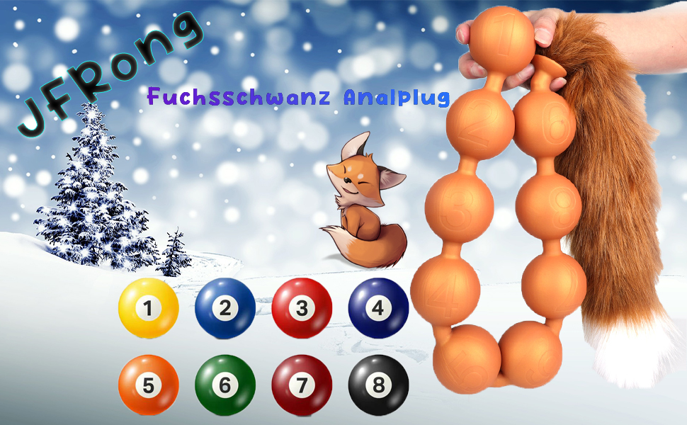 Анальні кульки з силікону JFRong з хутровим хвостиком, пара для анального сексу, вагінальні іграшки для пар, SM-іграшки, золотий колір (Φ 4.5cm)