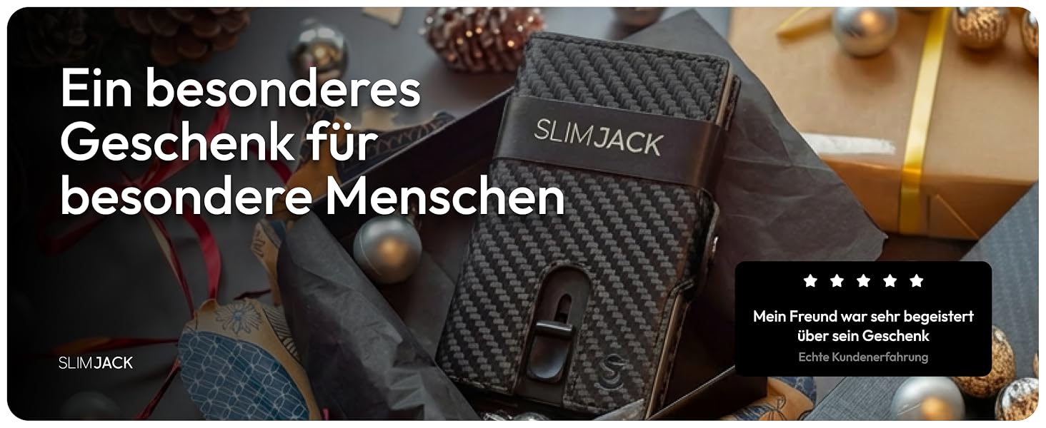 Чоловічий смарт-гаманець SLIMJACK з RFID-захистом, монетницею та тримачем для карток з алюмінію та шкіри (Carbon)