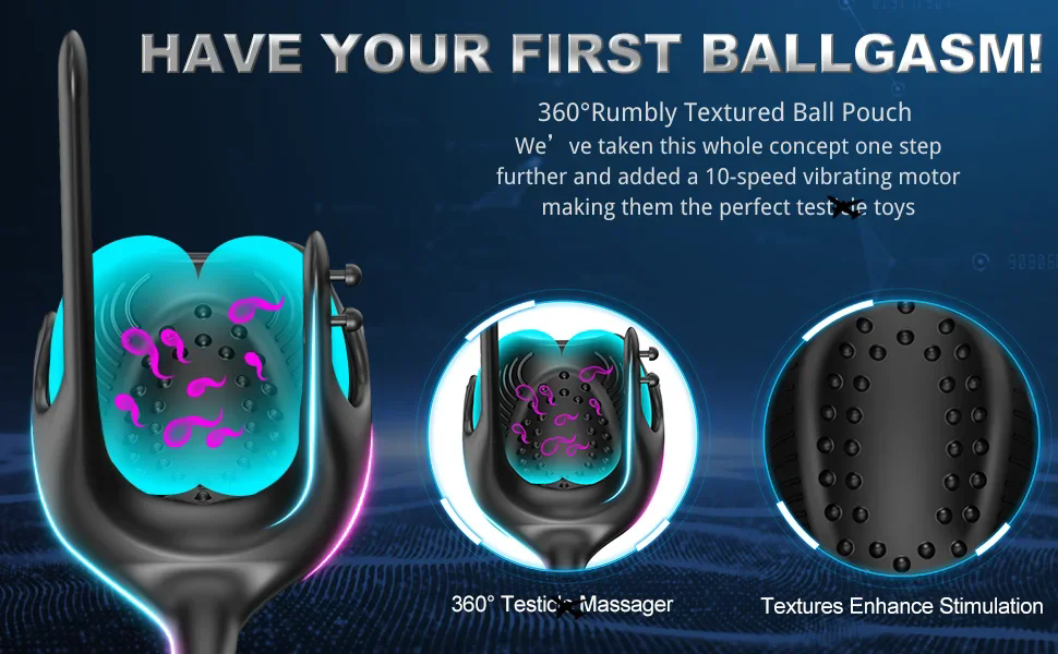 Електричний кільце для статевого члена Guspiun з двома моторами та вібратором для анусу. 10 режимів вібрації, пульт дистанційного керування. Інтимні іграшки для пар.