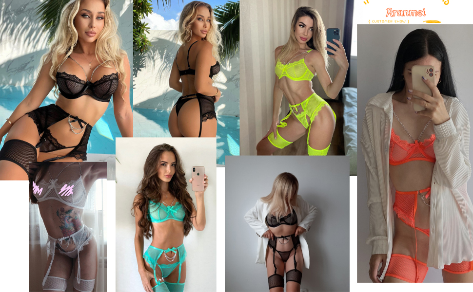 Сексуальний комплект нижньої білизни Aranmei для жінок, 4 частини: бюстгальтер, труси, панчіхотримач, стрінги, червоний, мереживо, кісточки, XXL