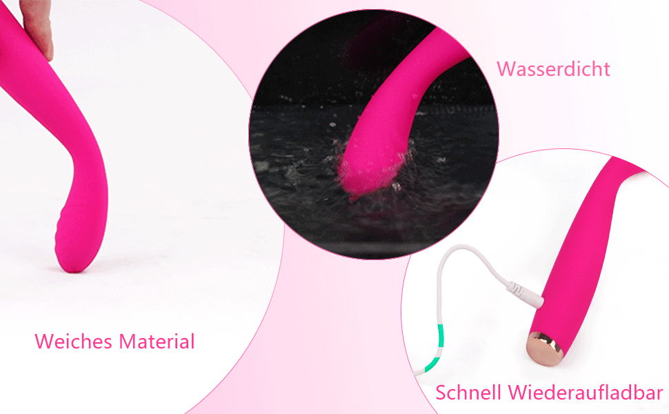 Вібратор для клітора та G-точки Adorime, масажний стрижень з силікону, 5 швидкостей, 10 режимів, водонепроникний, рожевий