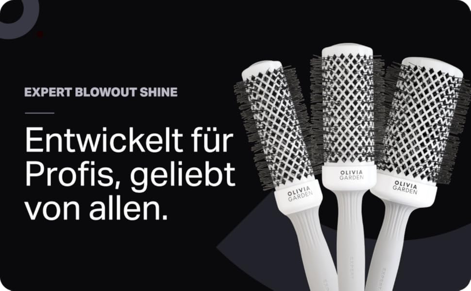 Керамічна кругла щітка для волосся Olivia Garden Expert Blowout Shine (45 мм, XS) — антистатична, для гладких та блискучих локонів, біло-сіра