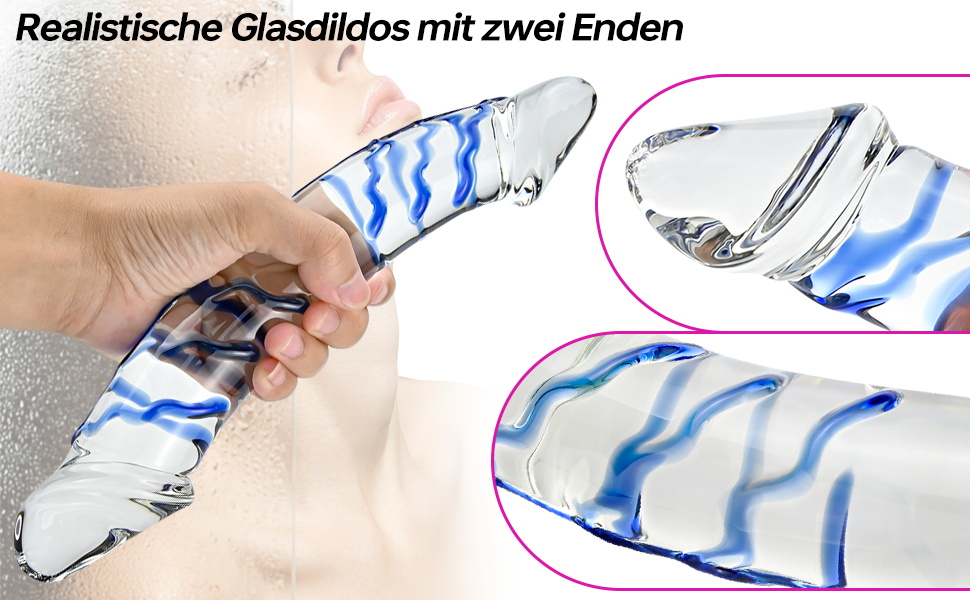 Анальний стимулятор з двома головками (G-точка, масаж простати) - синій, з ехідою